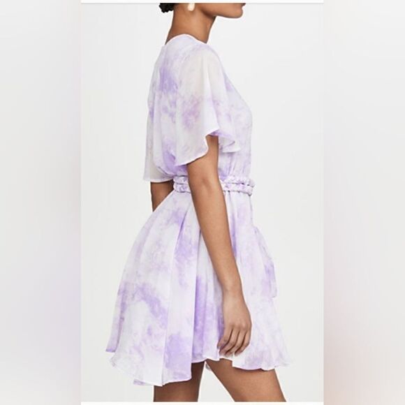 English Factory Purple Tie Dye Braided Belt Dress || SZ XS purple - Picture 5 of 8
